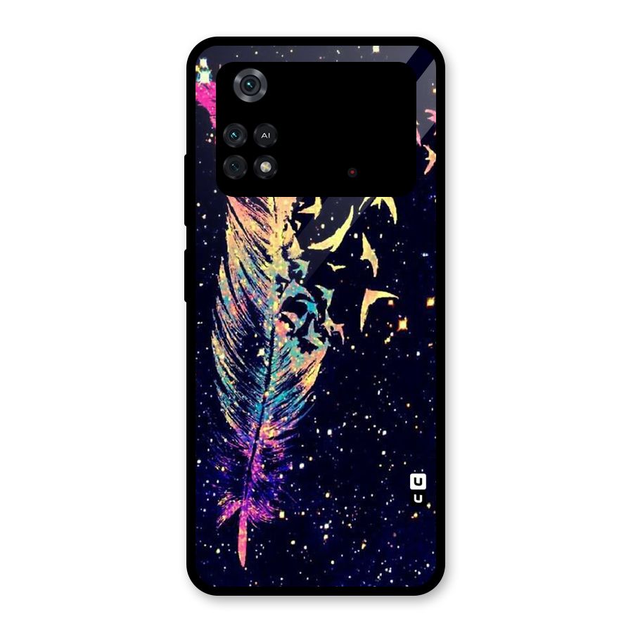 Feather Bird Fly Glass Back Case for Poco M4 Pro 4G