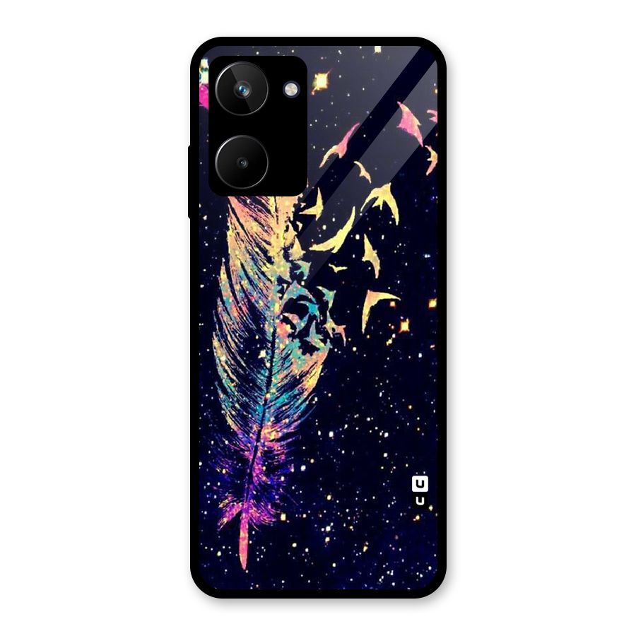Feather Bird Fly Glass Back Case for Realme 10