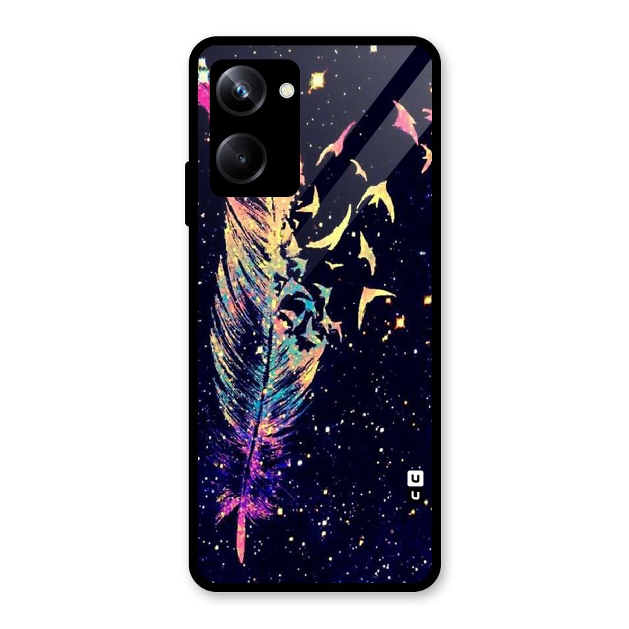 Feather Bird Fly Glass Back Case for Realme 10 Pro