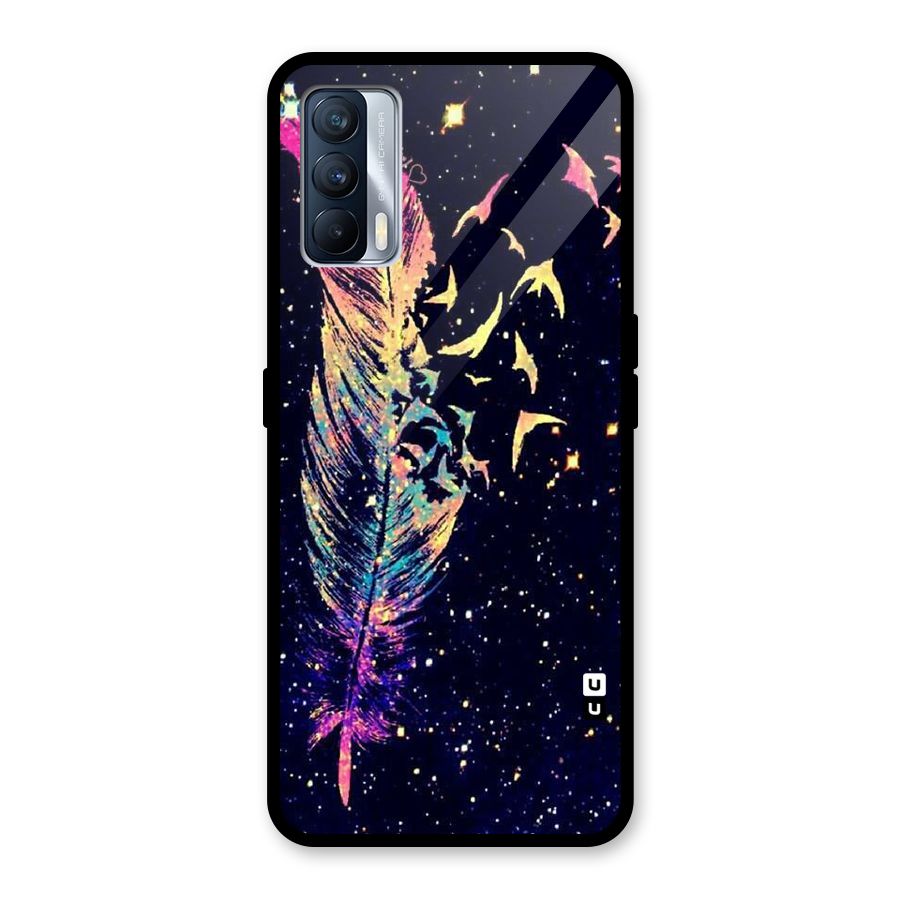 Feather Bird Fly Glass Back Case for Realme X7