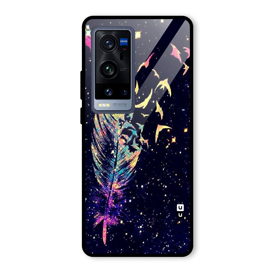 Feather Bird Fly Glass Back Case for Vivo X60 Pro Plus