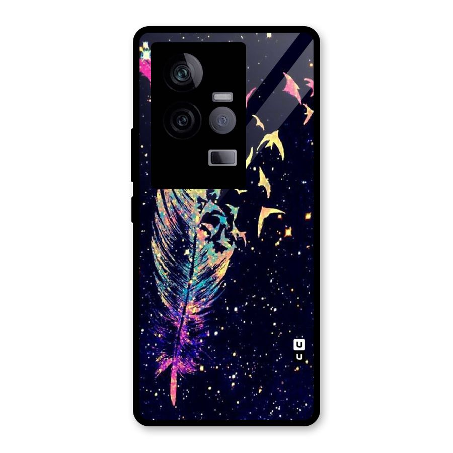 Feather Bird Fly Glass Back Case for Vivo iQOO 11 5G