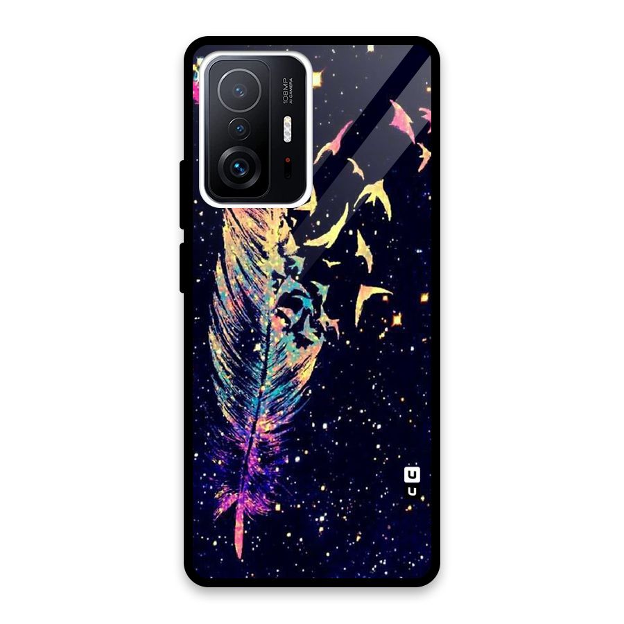 Feather Bird Fly Glass Back Case for Xiaomi 11T Pro