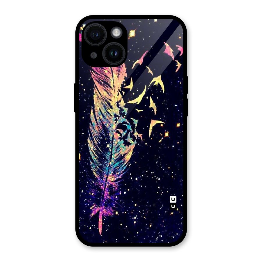 Feather Bird Fly Glass Back Case for iPhone 14