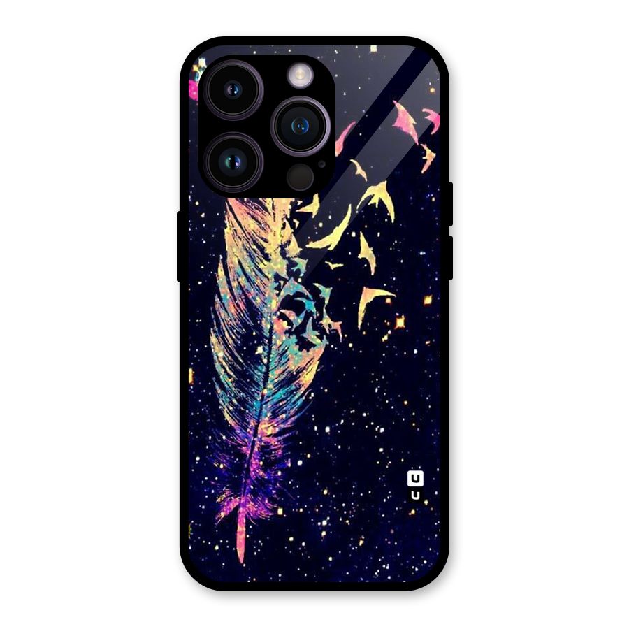 Feather Bird Fly Glass Back Case for iPhone 14 Pro
