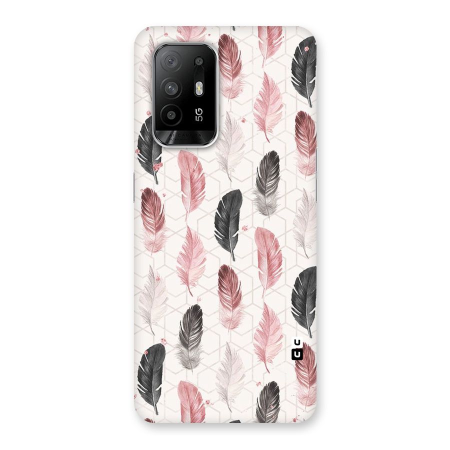 Feather Line Pattern Back Case for Oppo F19 Pro Plus 5G