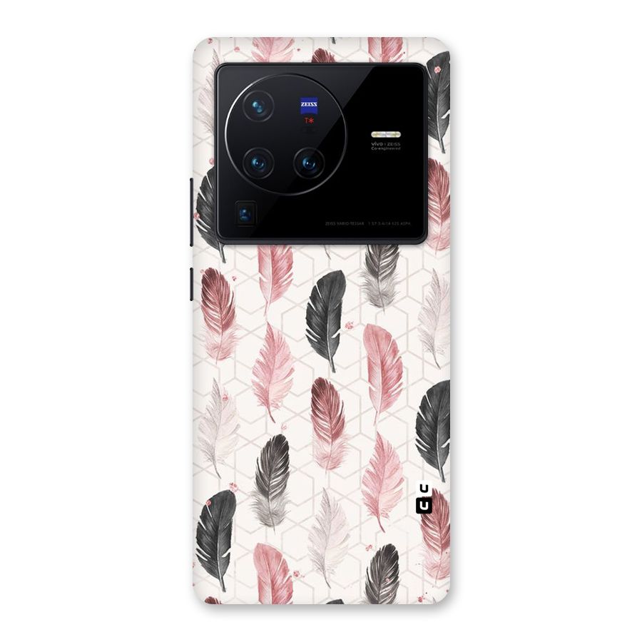 Feather Line Pattern Back Case for Vivo X80 Pro