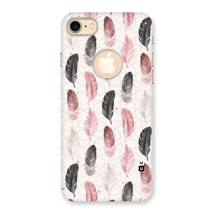 Feather Line Pattern Back Case for iPhone 7 Logo Cut