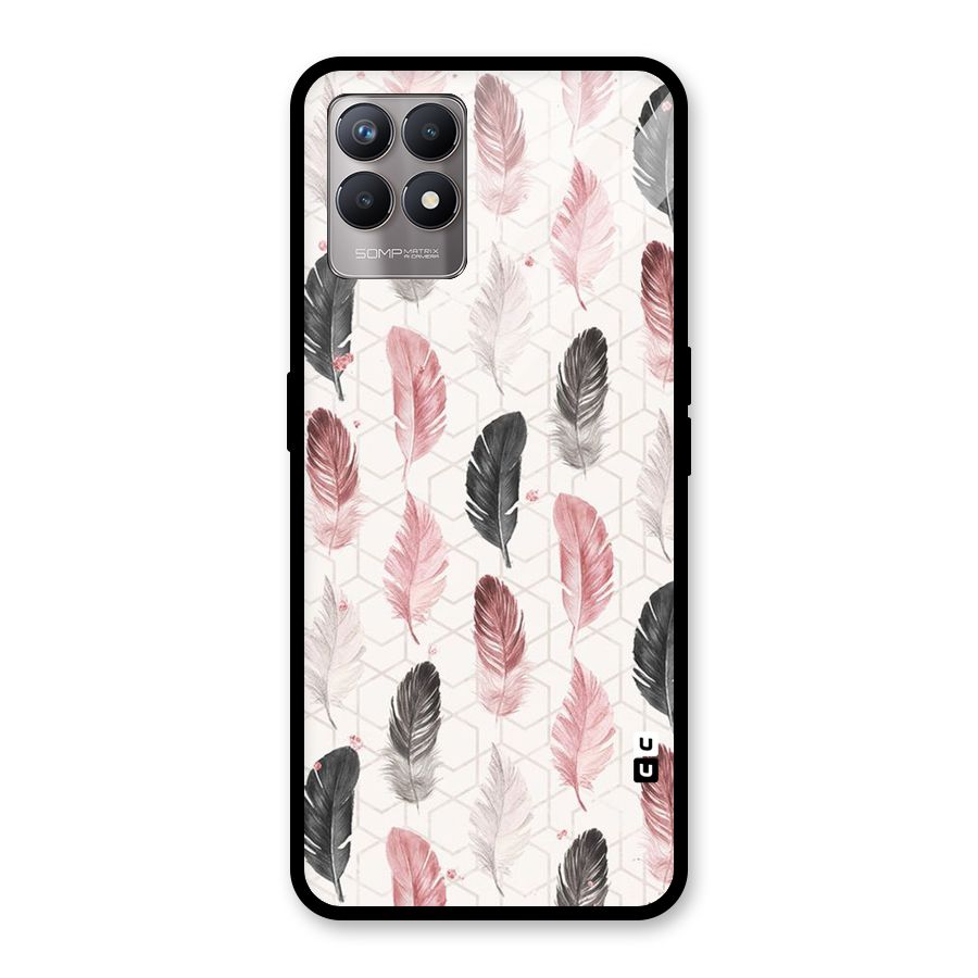 Feather Line Pattern Glass Back Case for Realme Narzo 50