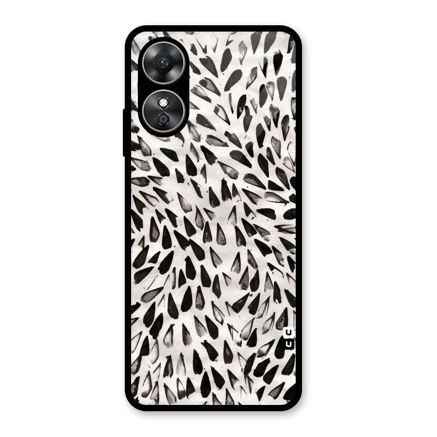 Feather Pattern Colorless Glass Back Case for Oppo A17