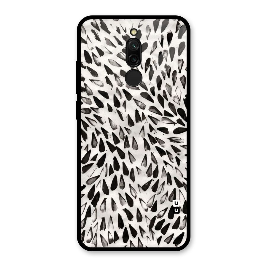 Feather Pattern Colorless Glass Back Case for Redmi 8