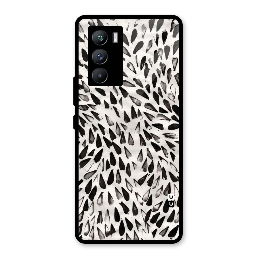 Feather Pattern Colorless Glass Back Case for Vivo iQOO 9 SE