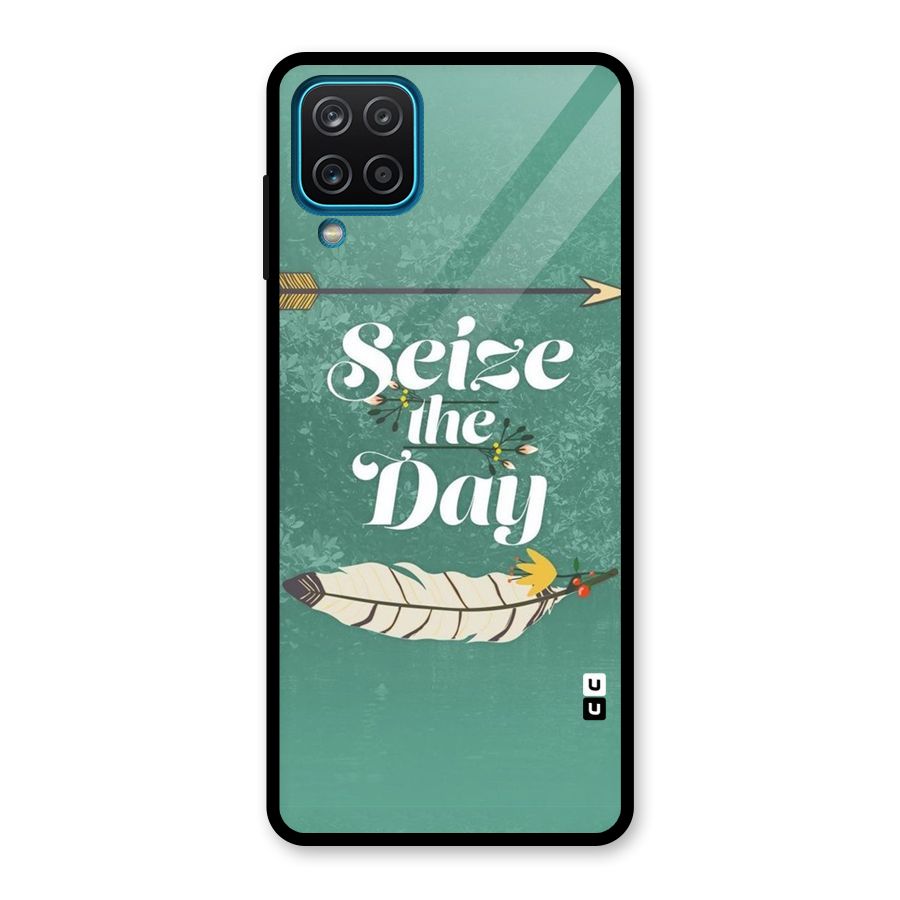 Feather Seize Glass Back Case for Galaxy A12