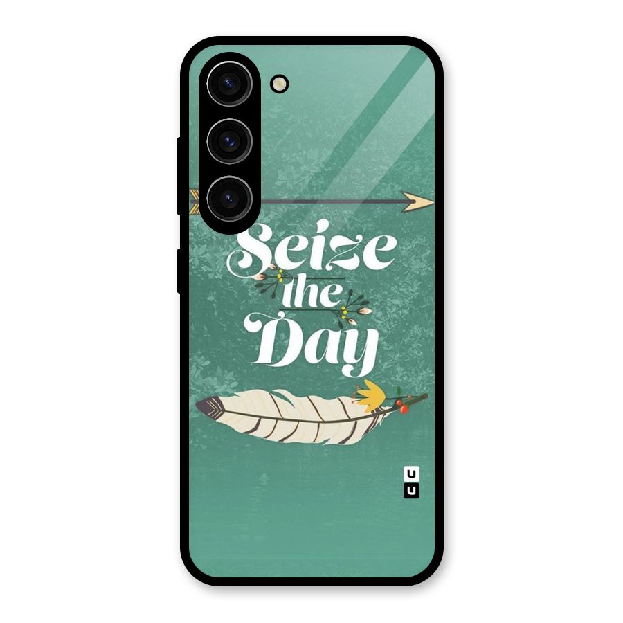 Feather Seize Glass Back Case for Galaxy S23