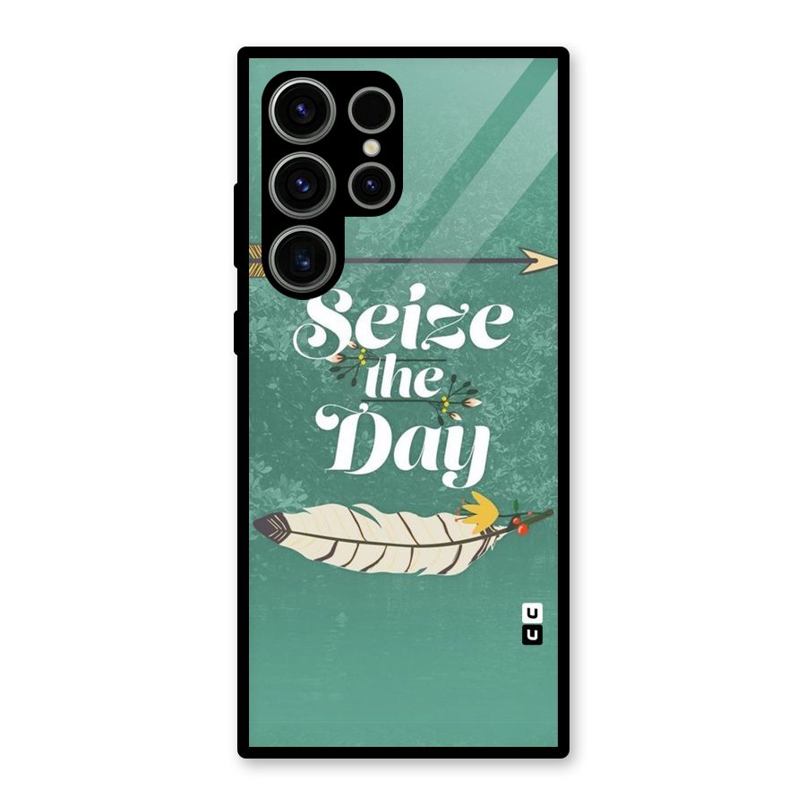 Feather Seize Glass Back Case for Galaxy S23 Ultra