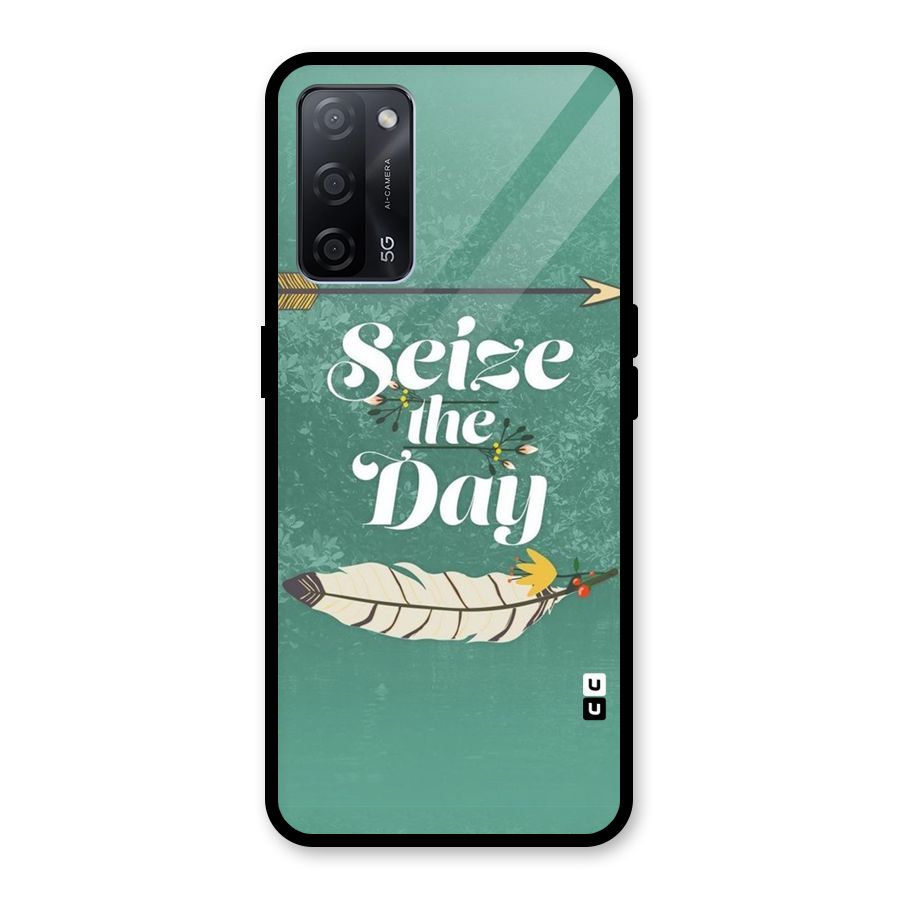 Feather Seize Glass Back Case for Oppo A53s 5G