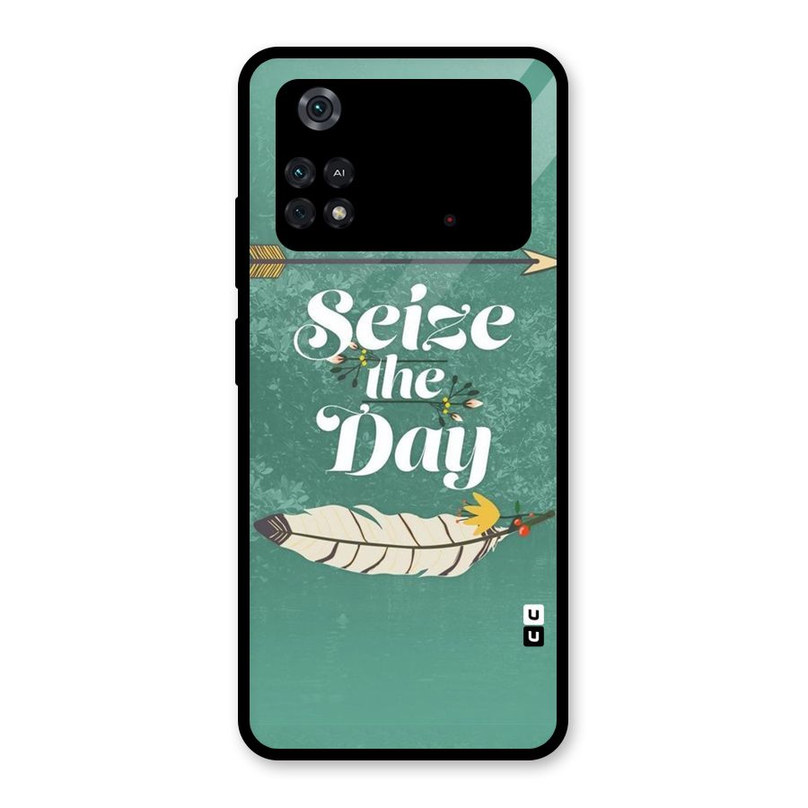 Feather Seize Glass Back Case for Poco M4 Pro 4G