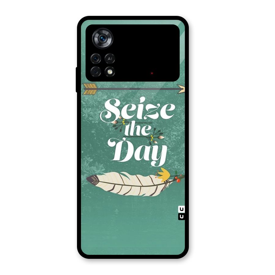 Feather Seize Glass Back Case for Poco X4 Pro 5G