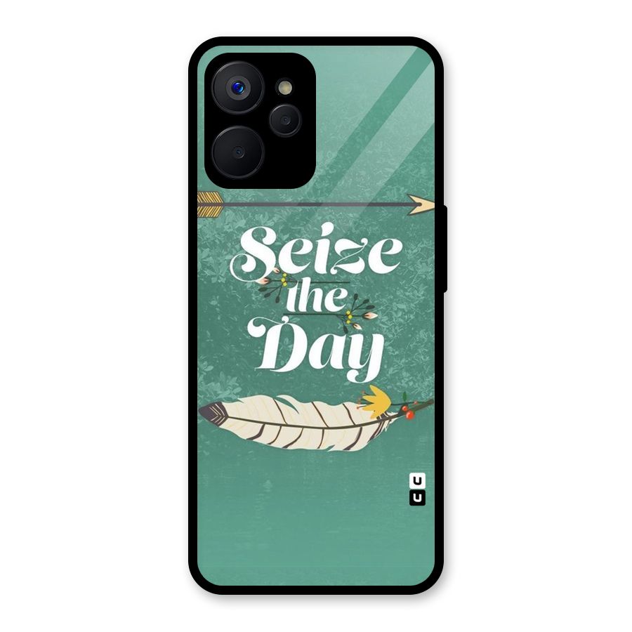 Feather Seize Glass Back Case for Realme 9i 5G