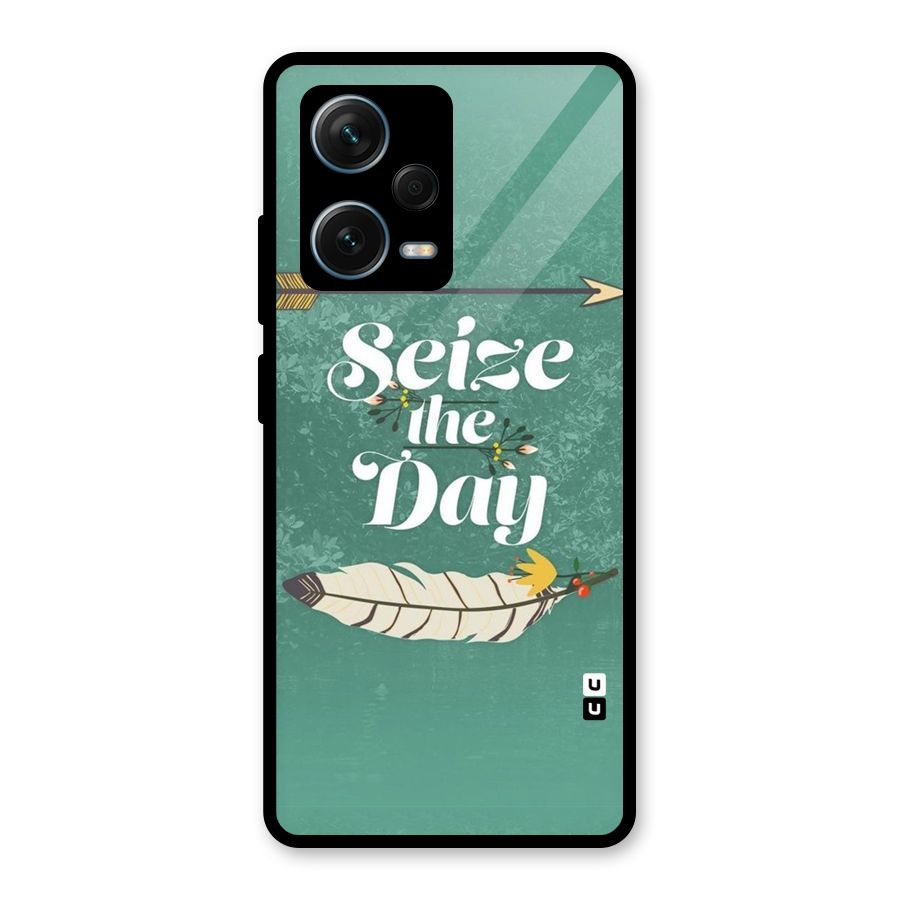 Feather Seize Glass Back Case for Redmi Note 12 Pro Plus 5G