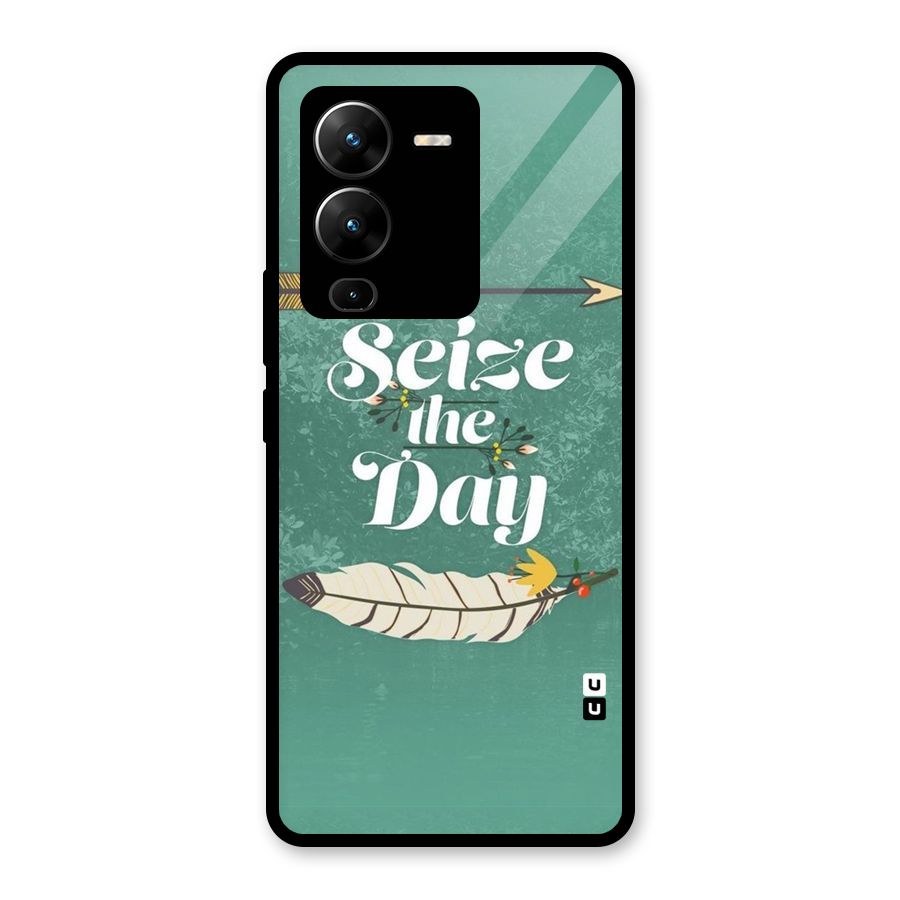 Feather Seize Glass Back Case for Vivo V25 Pro