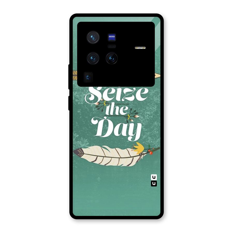 Feather Seize Glass Back Case for Vivo X80 Pro