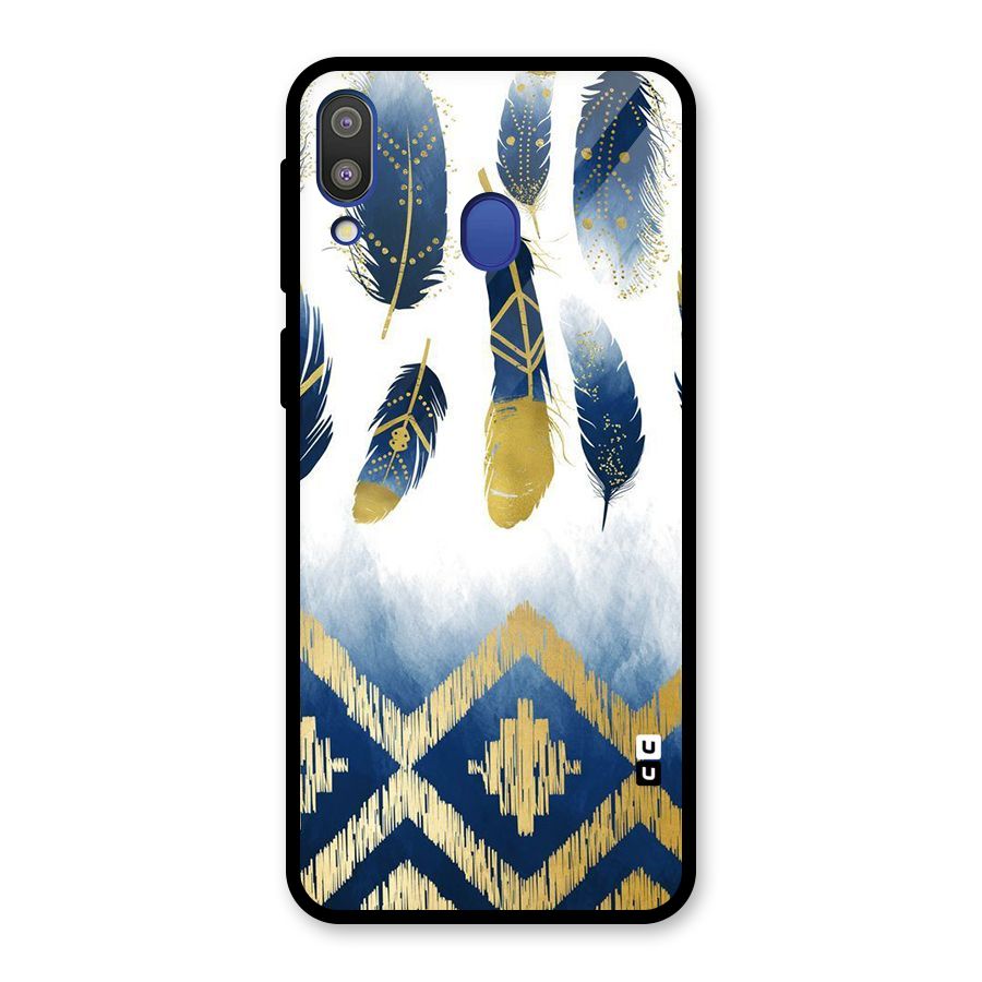 Feathers Beauty Glass Back Case for Galaxy M20