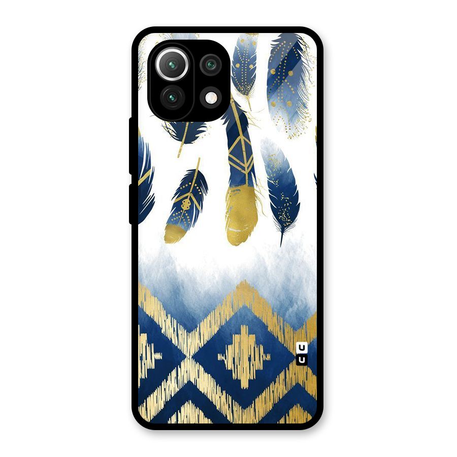Feathers Beauty Glass Back Case for Mi 11 Lite NE 5G