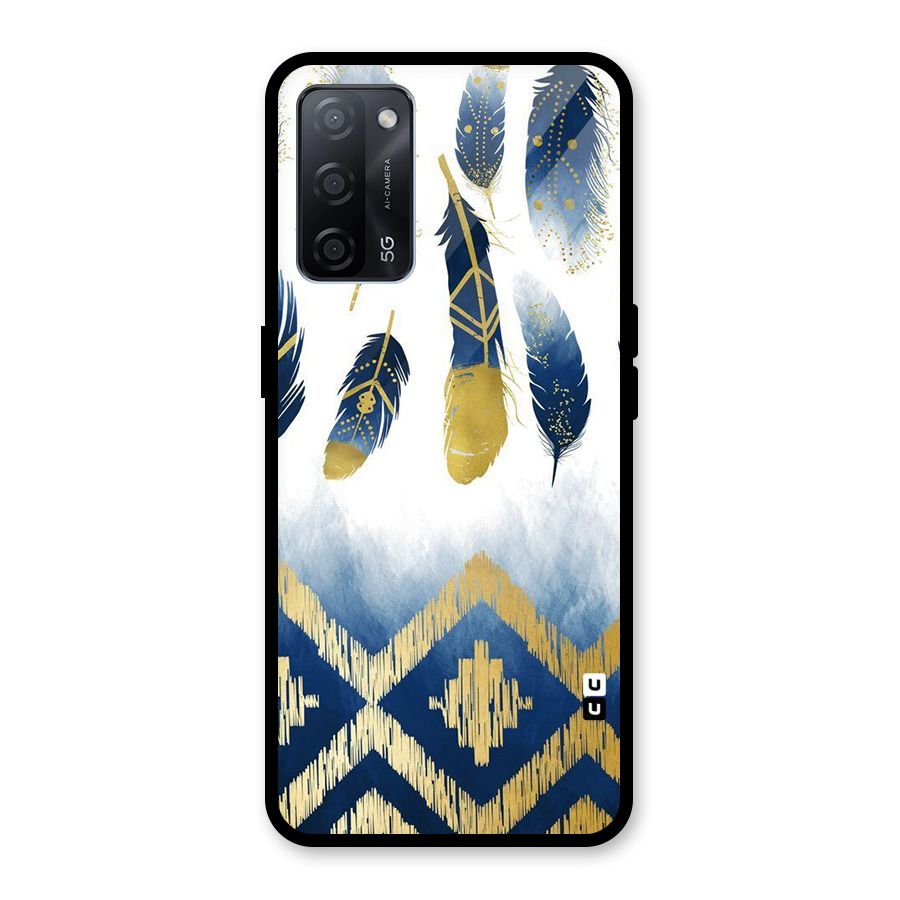 Feathers Beauty Glass Back Case for Oppo A53s 5G