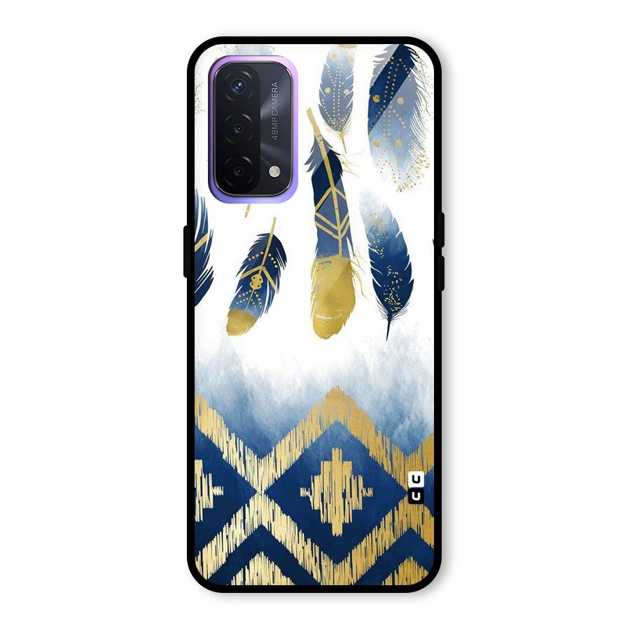 Feathers Beauty Glass Back Case for Oppo A74 5G