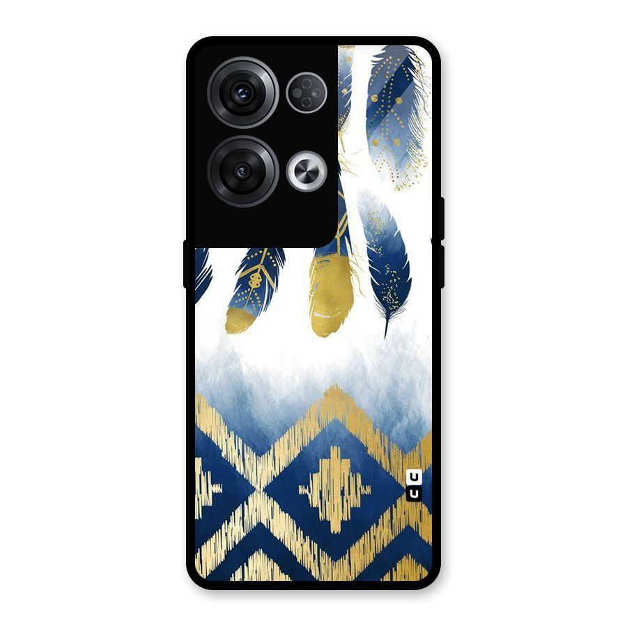 Feathers Beauty Glass Back Case for Oppo Reno8 Pro 5G