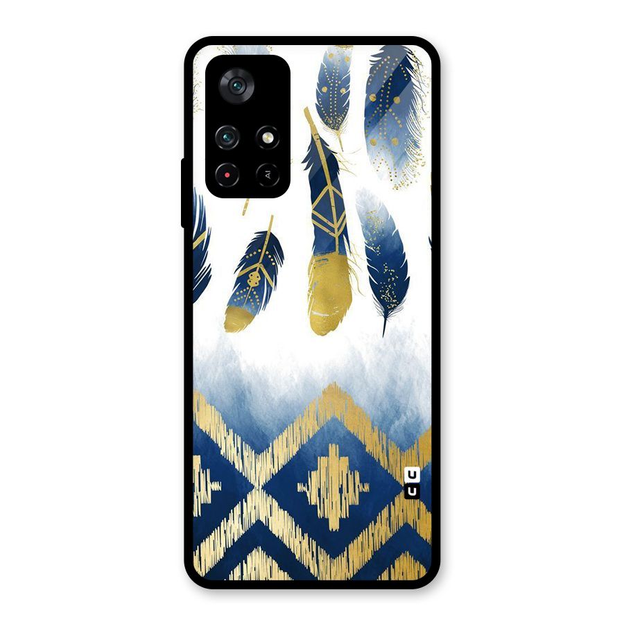 Feathers Beauty Glass Back Case for Poco M4 Pro 5G