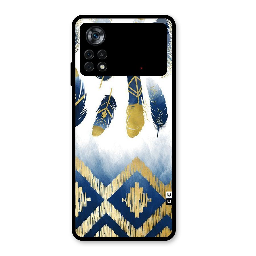 Feathers Beauty Glass Back Case for Poco X4 Pro 5G