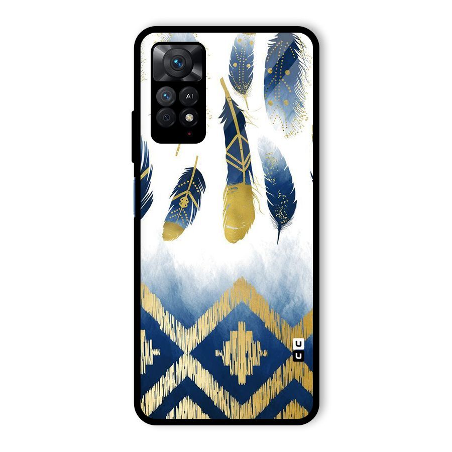 Feathers Beauty Glass Back Case for Redmi Note 11 Pro