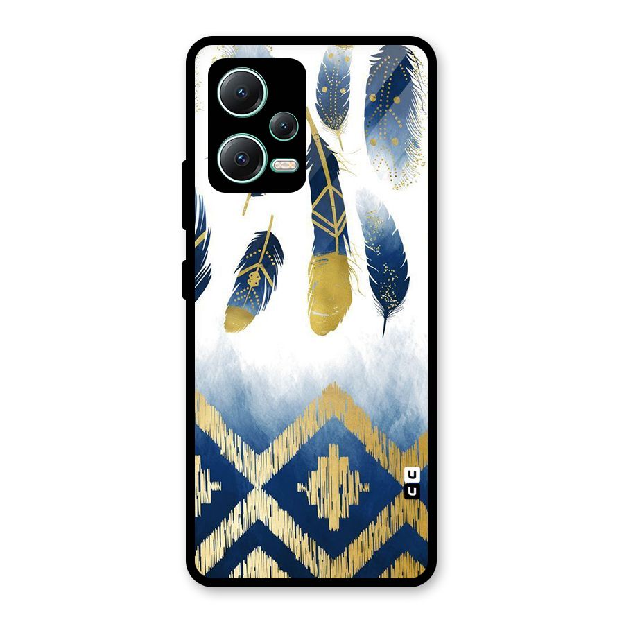 Feathers Beauty Glass Back Case for Redmi Note 12 5G