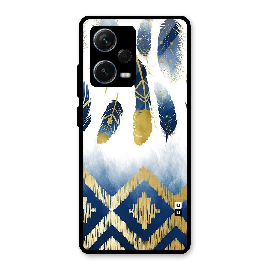 Feathers Beauty Glass Back Case for Redmi Note 12 Pro Plus 5G