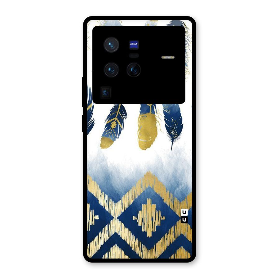 Feathers Beauty Glass Back Case for Vivo X80 Pro