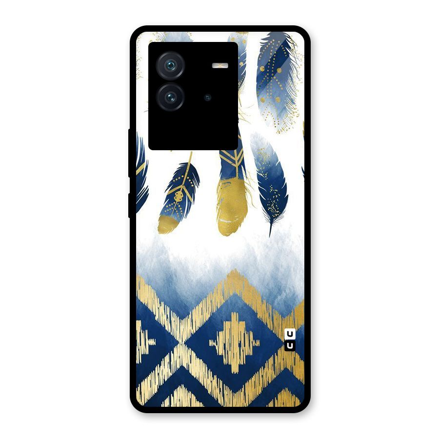 Feathers Beauty Glass Back Case for Vivo iQOO Neo 6 5G