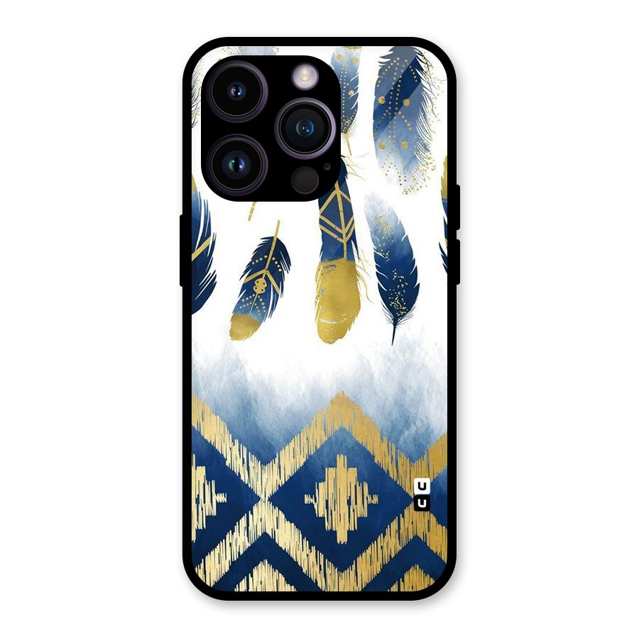 Feathers Beauty Glass Back Case for iPhone 14 Pro