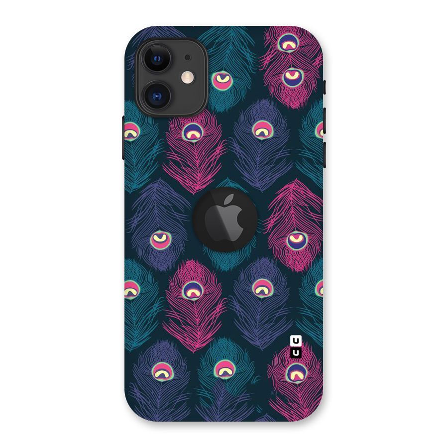 Feathers Patterns Back Case for iPhone 11 Logo Cut