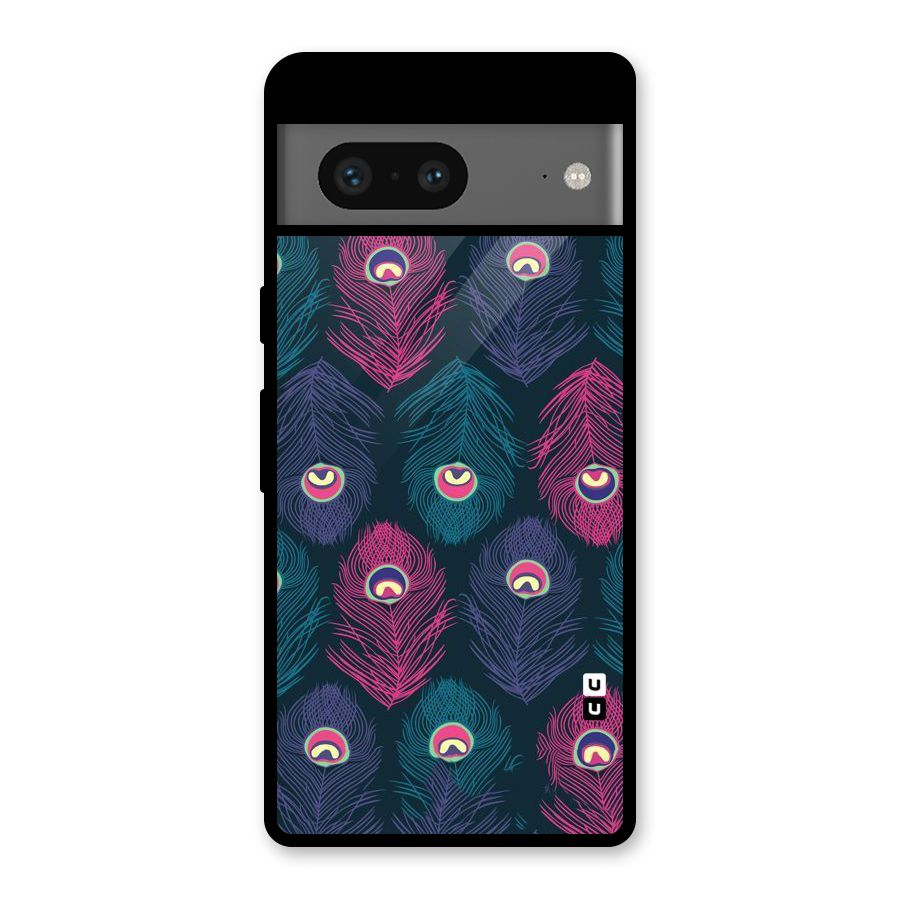 Feathers Patterns Glass Back Case for Google Pixel 7