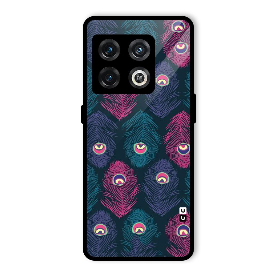Feathers Patterns Glass Back Case for OnePlus 10 Pro 5G