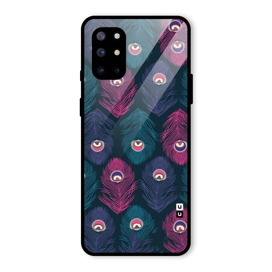 Feathers Patterns Glass Back Case for OnePlus 8T