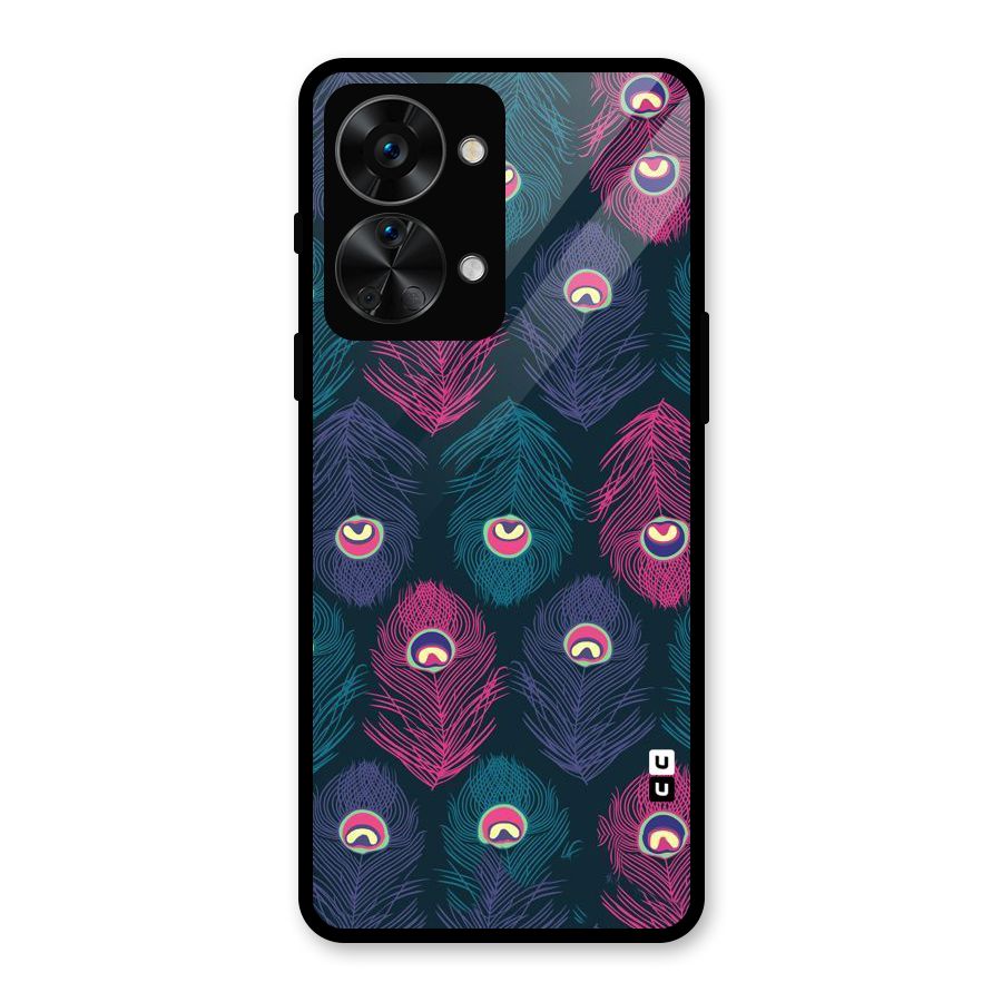 Feathers Patterns Glass Back Case for OnePlus Nord 2T