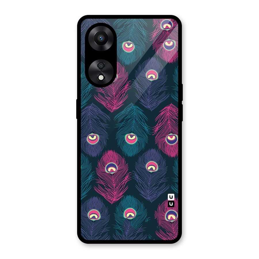 Feathers Patterns Glass Back Case for Oppo A78