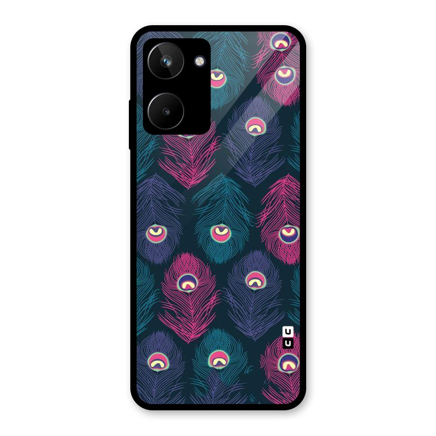 Feathers Patterns Glass Back Case for Realme 10