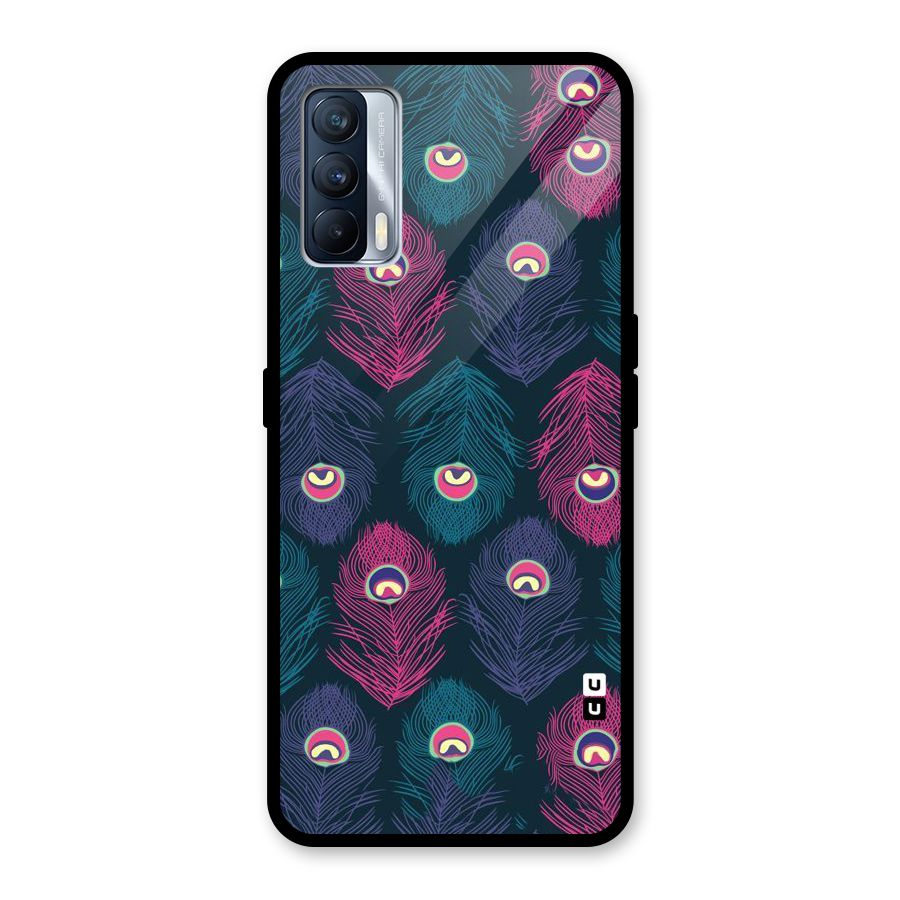 Feathers Patterns Glass Back Case for Realme X7