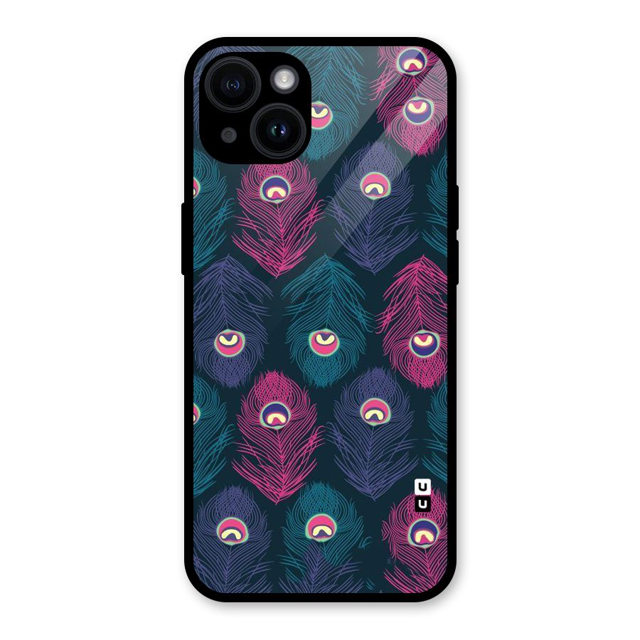Feathers Patterns Glass Back Case for iPhone 14