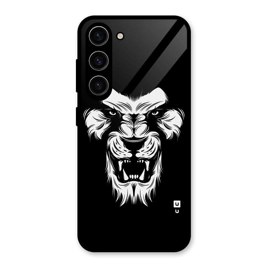 Fierce Lion Digital Art Glass Back Case for Galaxy S23