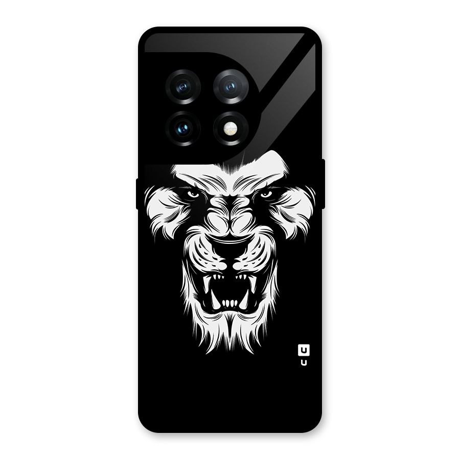 Fierce Lion Digital Art Glass Back Case for OnePlus 11